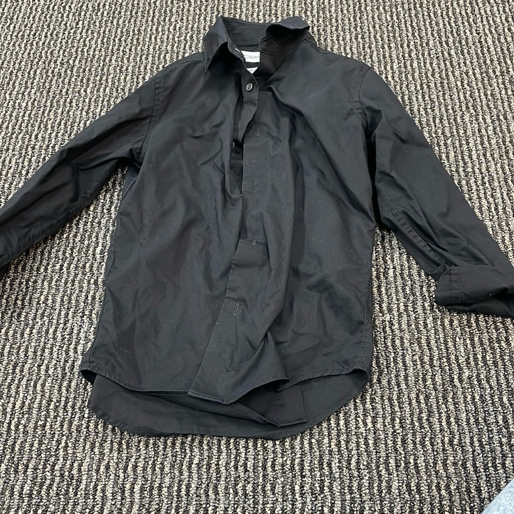 Boys black dress shirt worn once size 8 slim fit